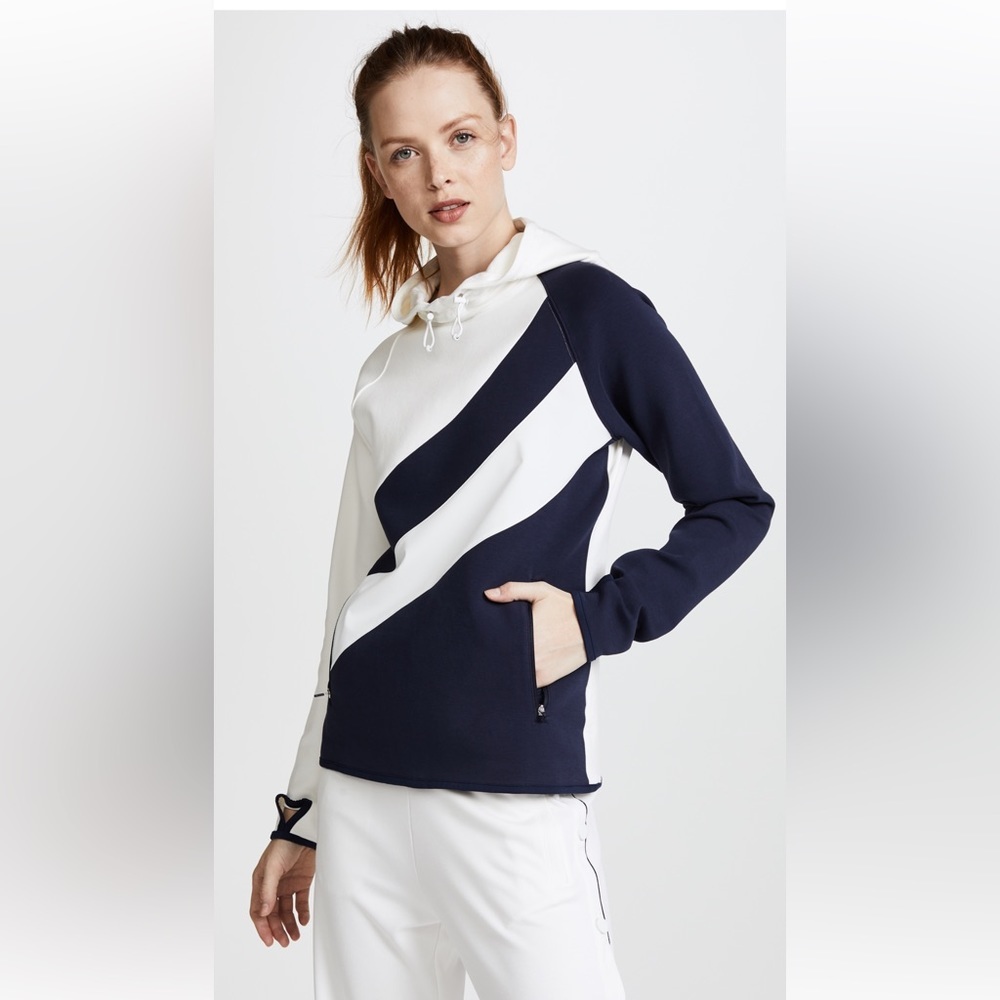 Tory Sport Reflective Hoodie Navy And White Sz Medium